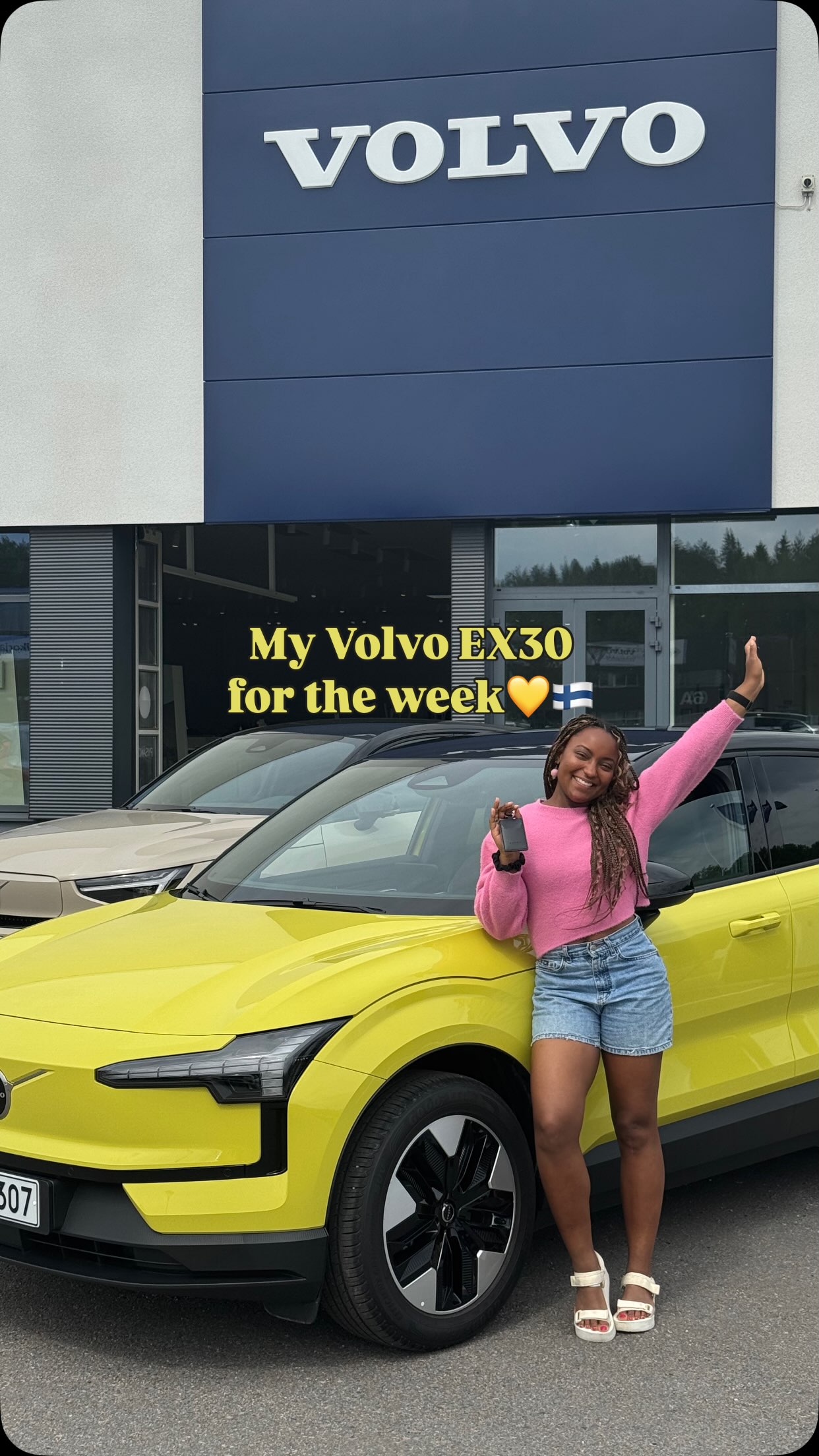 Instagram post by @jaja.ciao for Volvo Cars. Caption reads: I won a giveaway with @volvocarfinland & now I get....