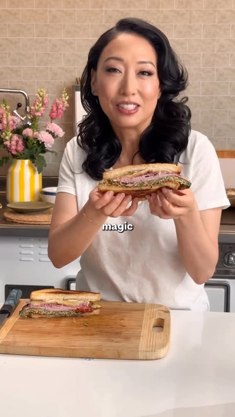 Instagram post by @judyjoochef for Ocado. Caption reads: Ad. Crispy, cheesy, and a little bit sweet…this is....