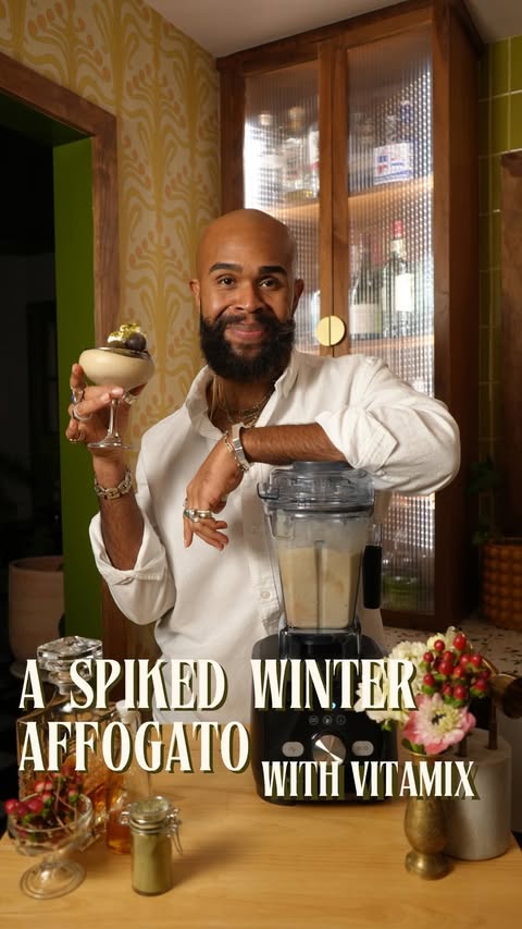 Instagram post by @david.quarlesiv for Vitamix. Caption reads: #AD | Winter invites a softer rhythm - so I....