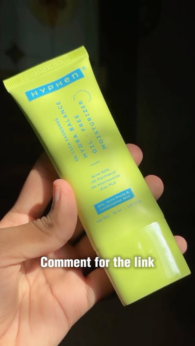 Instagram post by @saurabhmalviya_ for Hyphen. Caption reads: Comment for link 💚✨ . . . . ( hyphen, oil free....