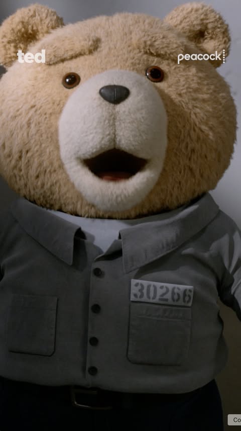 Instagram post by @fuzzydoor for Peacock. Caption reads: [...] new season of #ted is streaming now on....