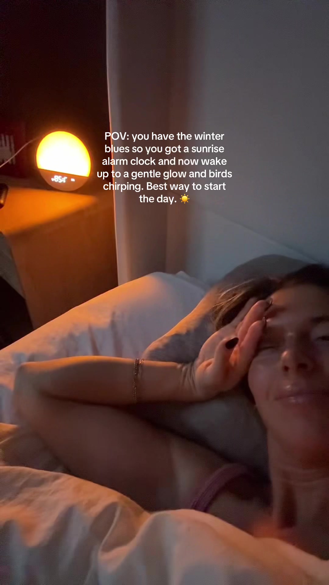 TikTok post by @vibewithbritni for Dreamegg. Caption reads: [...] mornings start so calm and gentle now!....