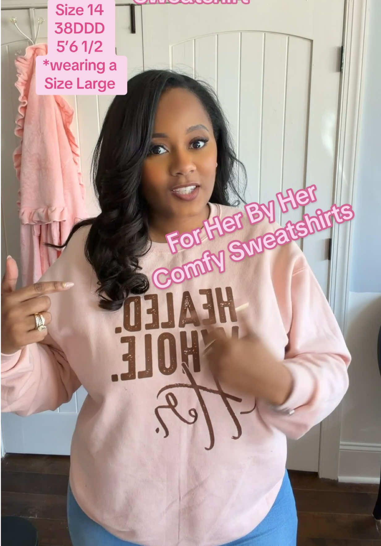 TikTok post by an influencer for For Her By Her Brand. Caption reads: [...] message. Check out @FOR HER BY HER BRAND ‘s....
