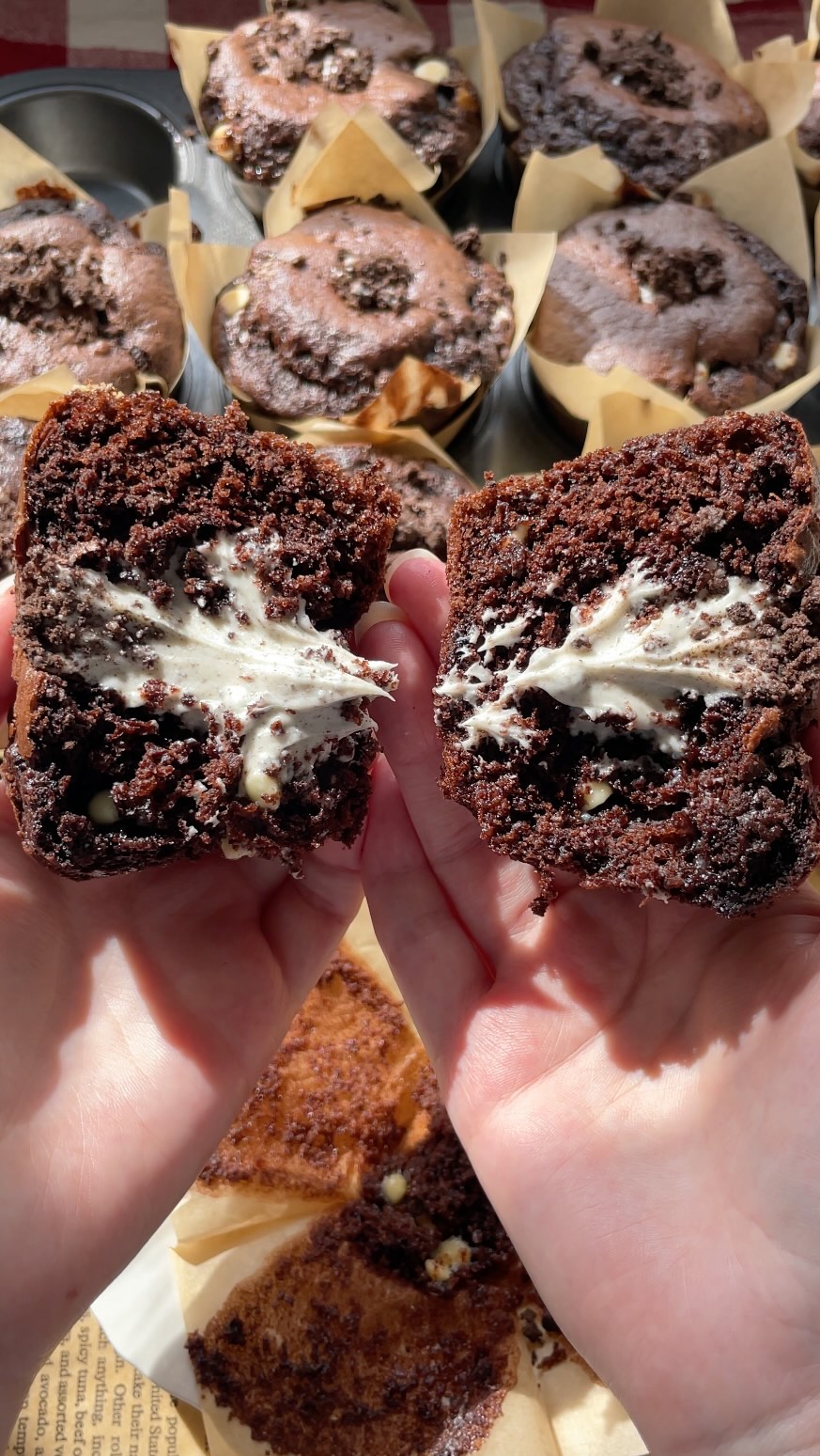 Instagram post by @sophsgoodies for Black Milk. Caption reads: Oreo Cookies and Cream Chocolate Muffins ✨🤩🧁....