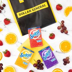 Instagram post by @funmoneymom for Dollar General. Caption reads: [AD] Want the perfect drink for on the go? Dollar....