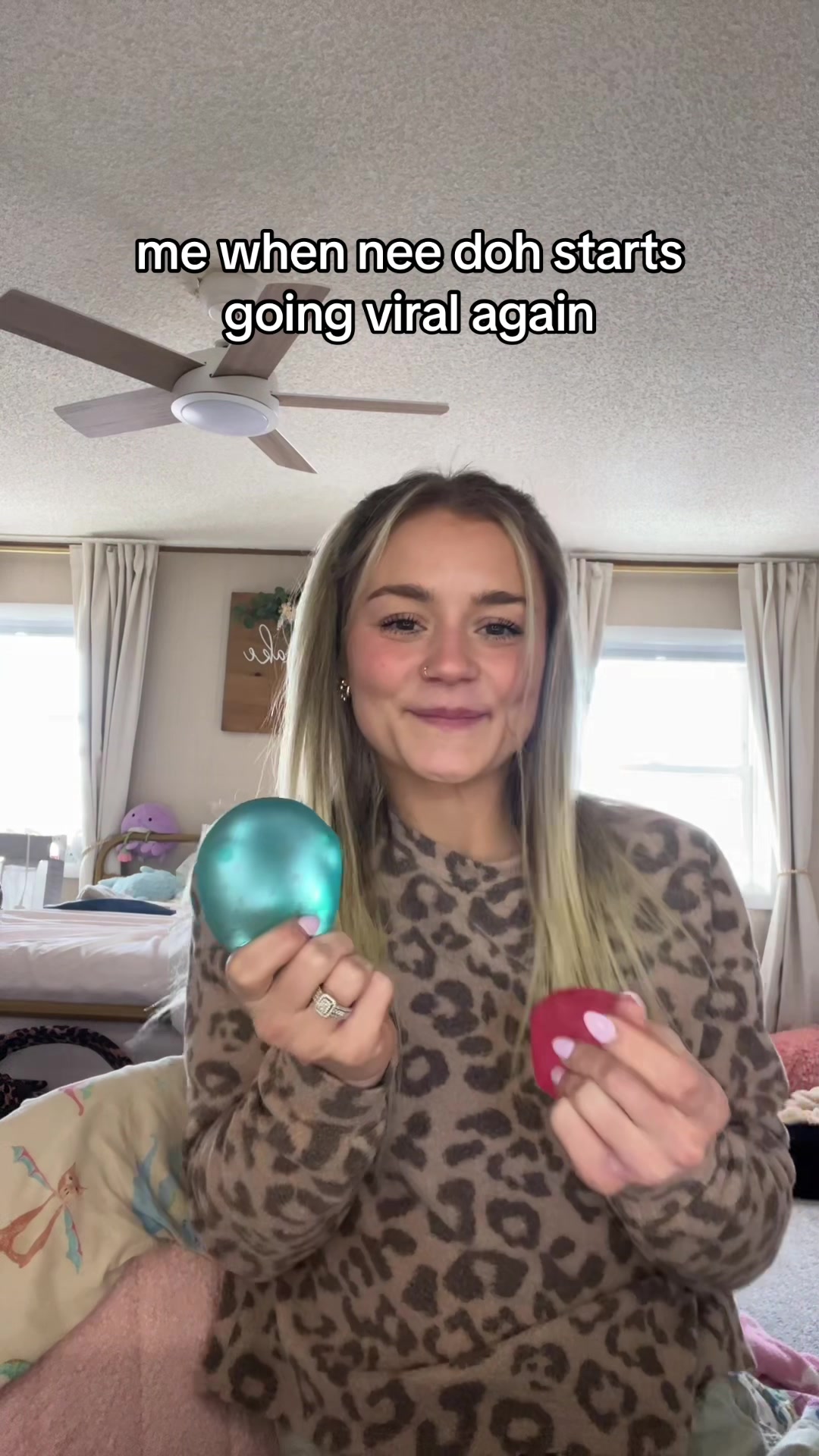 TikTok post by @noelelizabeth99 for Schylling Inc.. Caption reads: love it yall #needoh #fidgettoys #fidget #squishy....