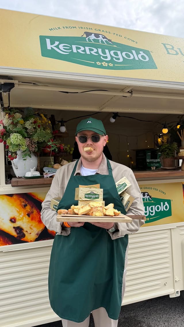 Instagram post by @foodstagram.ie for Kerrygold. Caption reads: [...] butter-handed 🧈👀 #AD #irishfoodie....