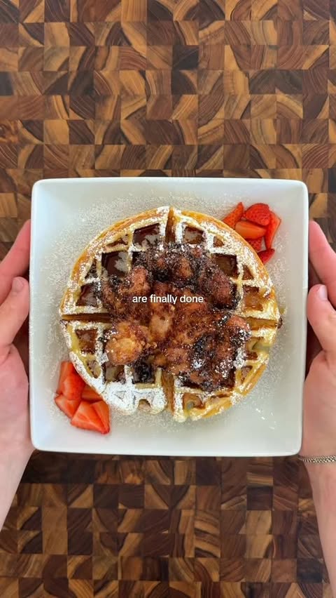 Instagram post by @_samjose_ for Magic Spoon. Caption reads: Chicken and waffles 🍗🧇 @magicspooncereal....