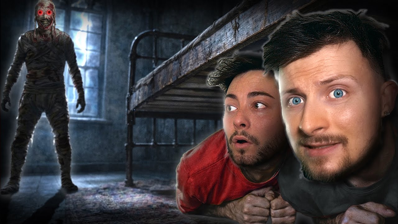 YouTube post by @HypeMyke for Storyblocks. Caption reads: We are TRAPPED Inside the Haunted 666 MANSION with....