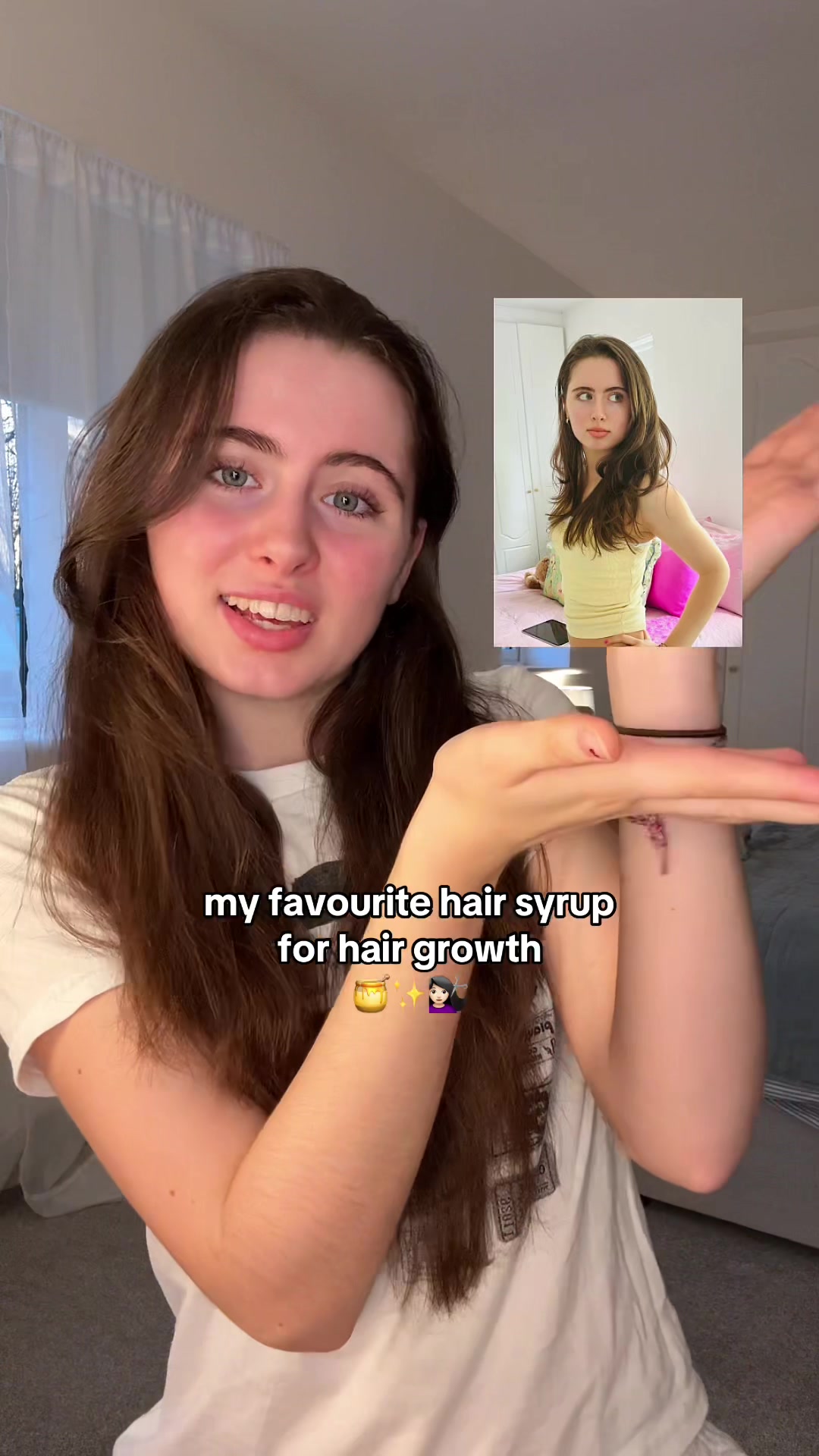 TikTok post by @aussie_wannabes for Hair Syrup. Caption reads: My fave hair syrup HAS TO BE....