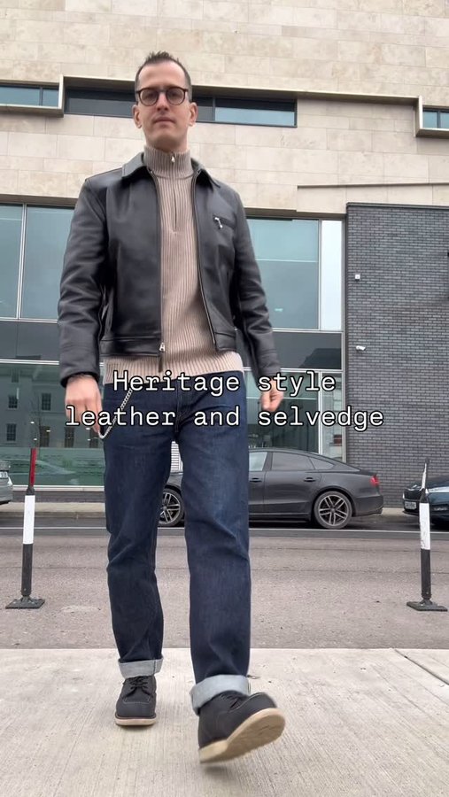 Instagram post by @joey_sam_blue for Red Wing Shoes. Caption reads: Cheers to the weekend denim dudes and dudettes!....