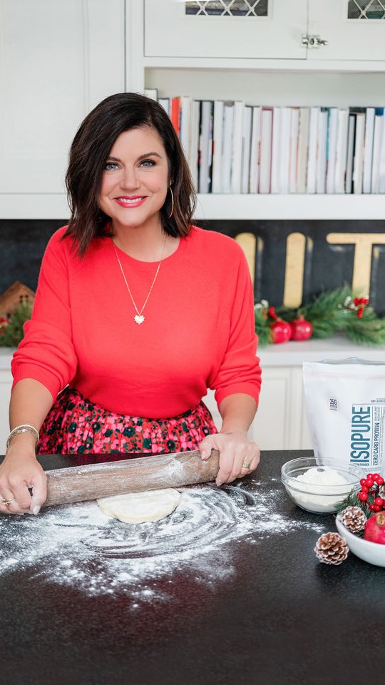 Instagram post by @tiffanithiessen for The Isopure Company. Caption reads: I’m so excited to share my Savory Holiday Tart....