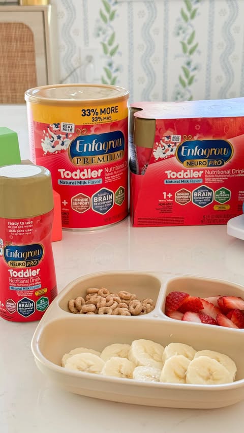 Instagram post by @hellomorellos for Enfamil. Caption reads: 80% of brain development happens before age 3. No....