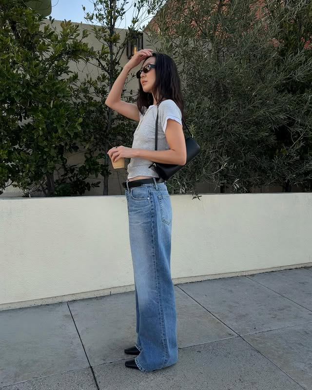 Instagram post by @sophiachang for LOFT. Caption reads: Me and Rivete Denim by @loft 🤝 #LOFTpartner.