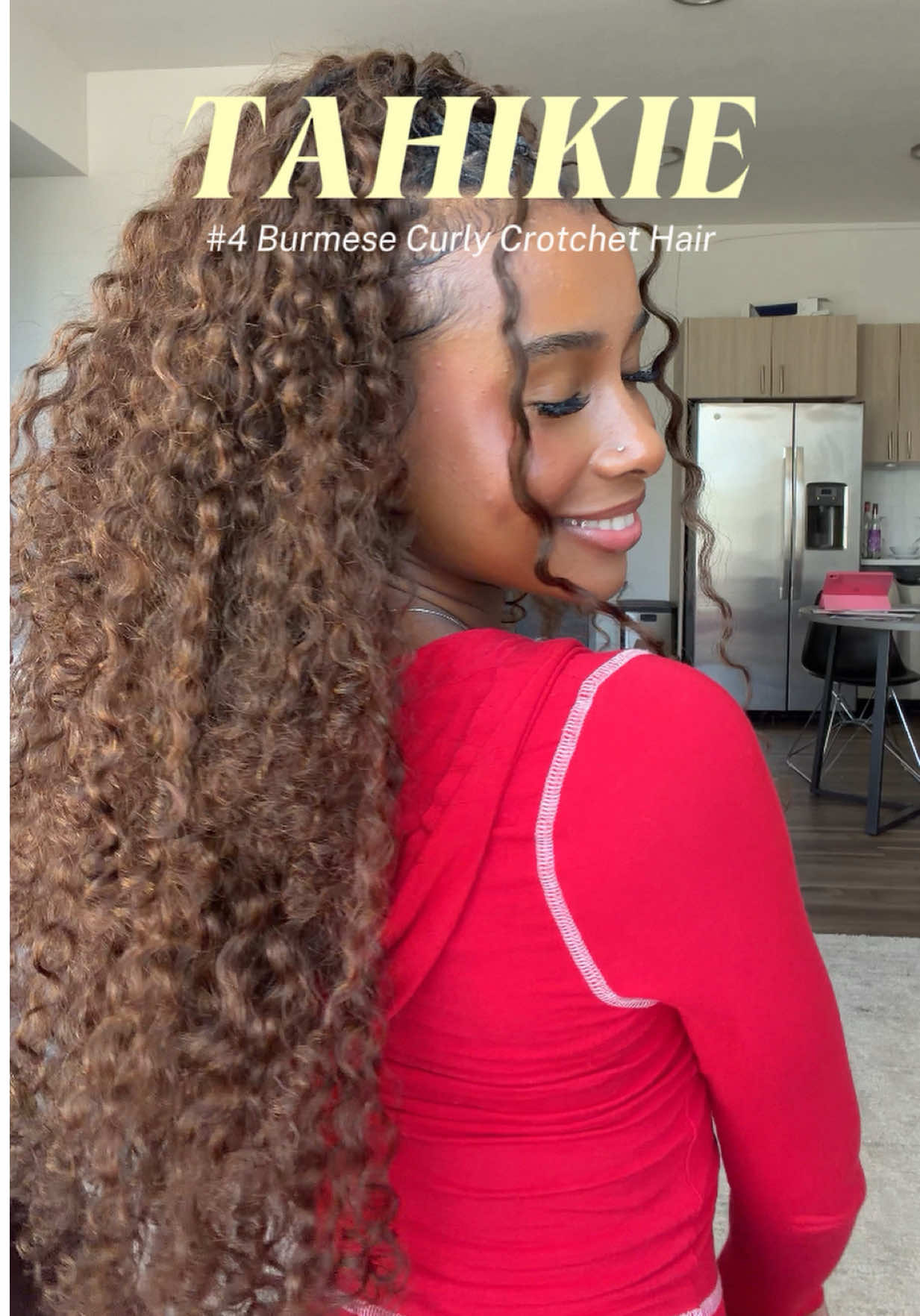 TikTok post by @miyacromer for Tahikie Hair Shop. Caption reads: The best one I've ever used is tahikie crochet....