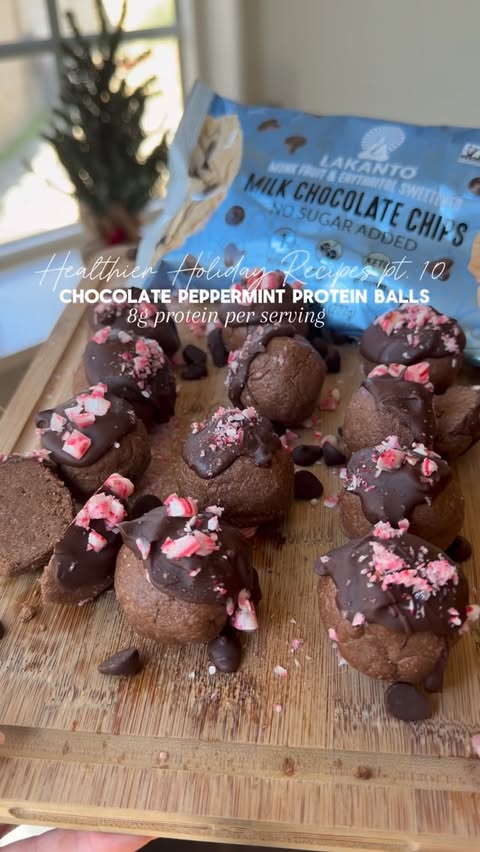 Instagram post by @mealprepsandmacros for Lakanto. Caption reads: Healthier Holiday Recipes Series Pt.10 Chocolate....