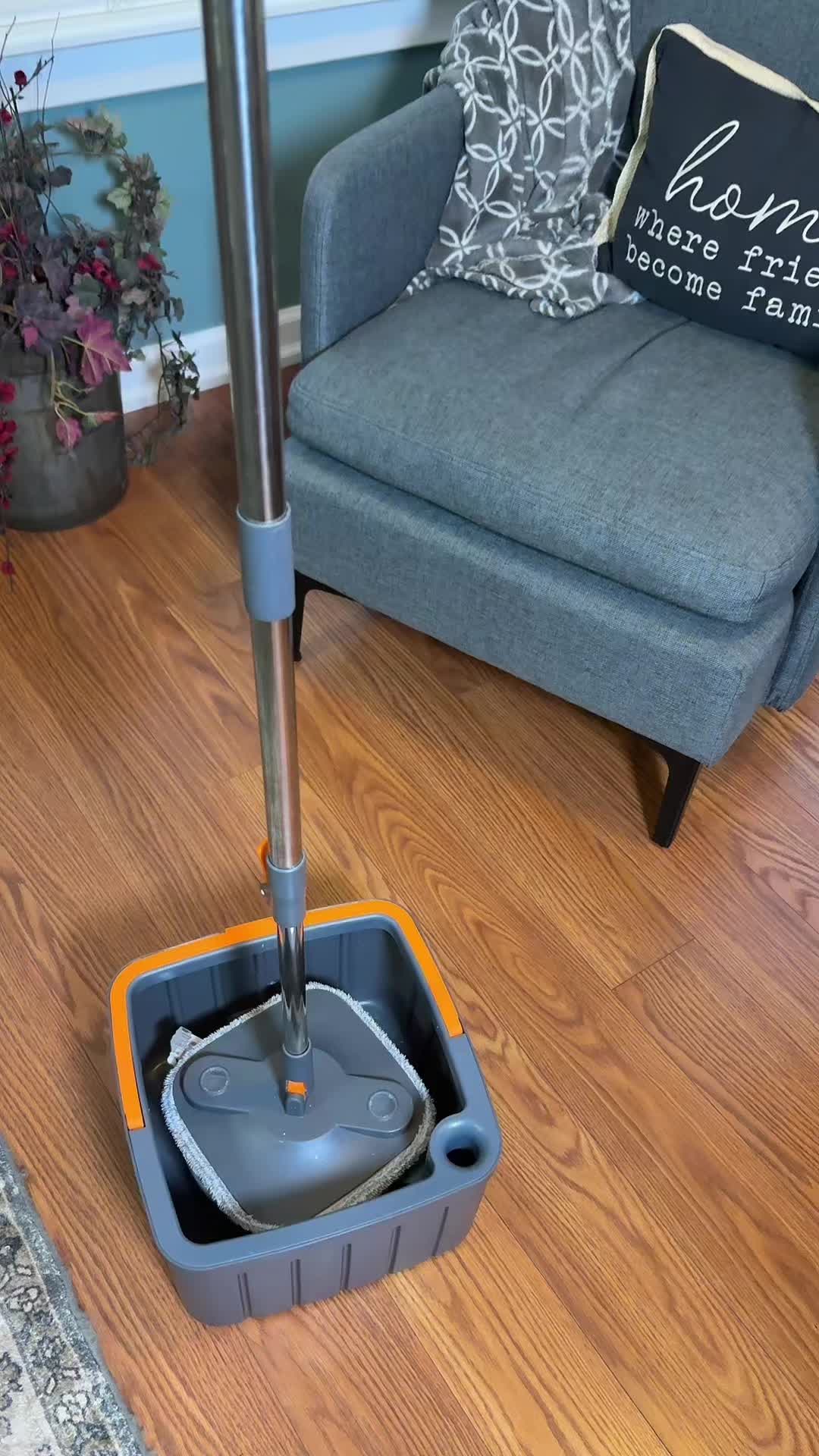 TikTok post by @robinknepshield for Homeika. Caption reads: [...] and clean water #mop #mopbucket #mops....