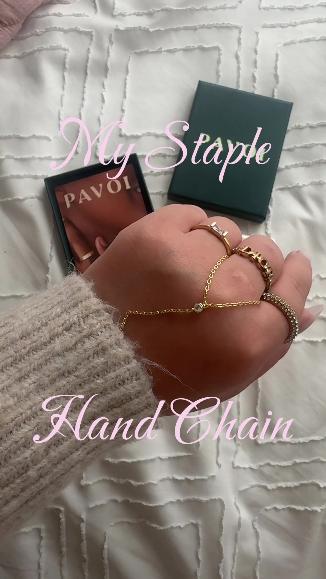 TikTok post by @evevang205 for PAVOI. Caption reads: One of my favorite jewelry staples from @PAVOI....