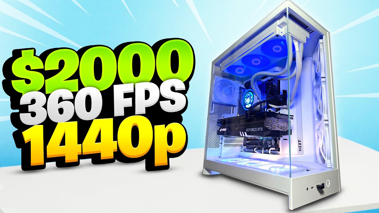 YouTube post by @Carter2k for Newegg. Caption reads: Building the Ultimate $2,000 Gaming PC! (RX 9070 +....