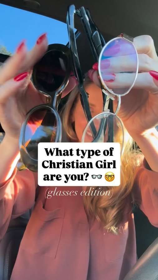 Instagram post by @hannahcrews.blog for SOJOS VISION. Caption reads: “That Christian Girl” - Glasses Edition 🤓😎 which....