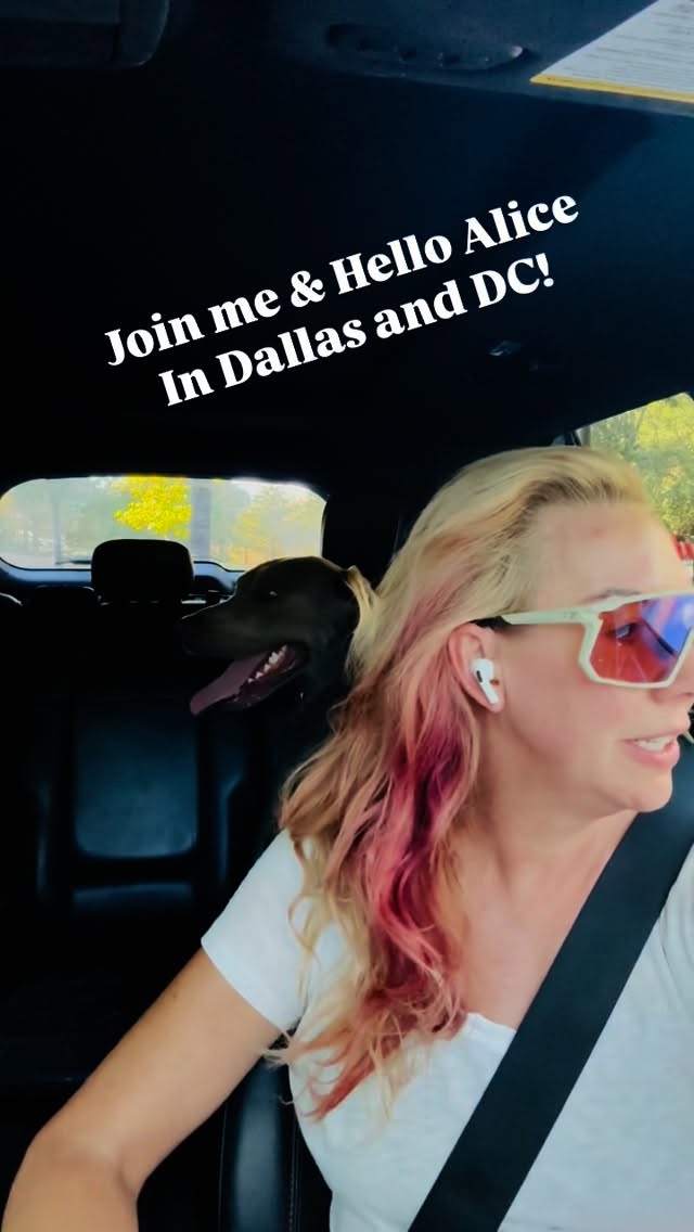 Instagram post by @elizabethgoreusa for Wells Fargo. Caption reads: Howdy, 🤠 join me and @helloalice_com in Dallas....