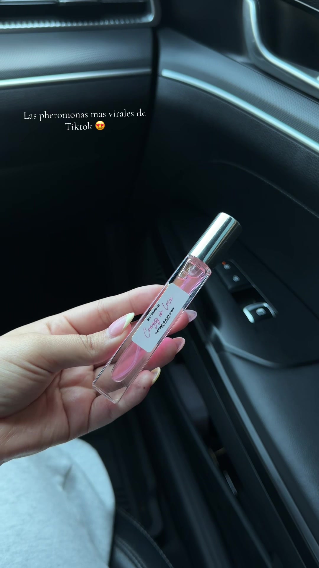 TikTok post by @pimenteljaco for DLA Cosmetics. Caption reads: @DLA COSMETICS #pheromones #dla #crazyinlove....