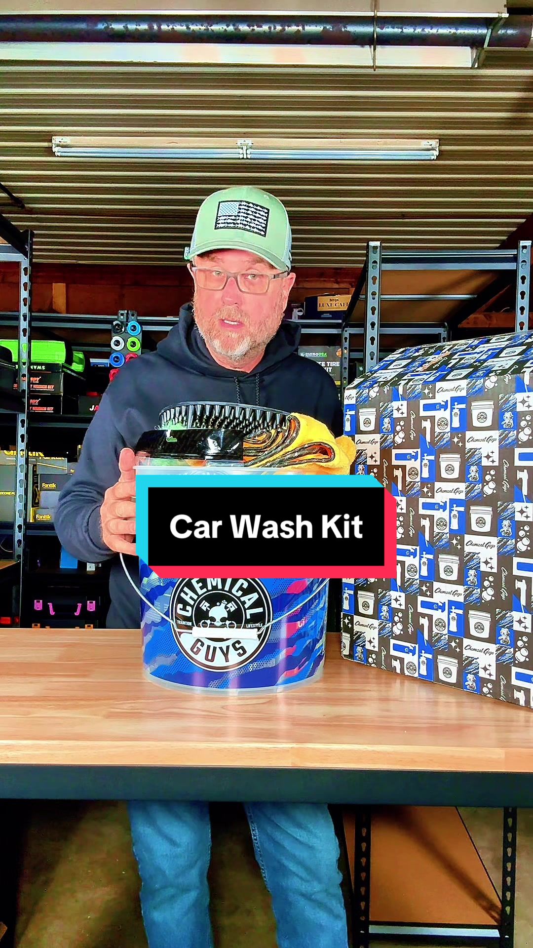 TikTok post by @roy_mccarty for Chemical Guys. Caption reads: CHEMICAL GUYS Car Wash Kit TikTok Shop Exclusive....