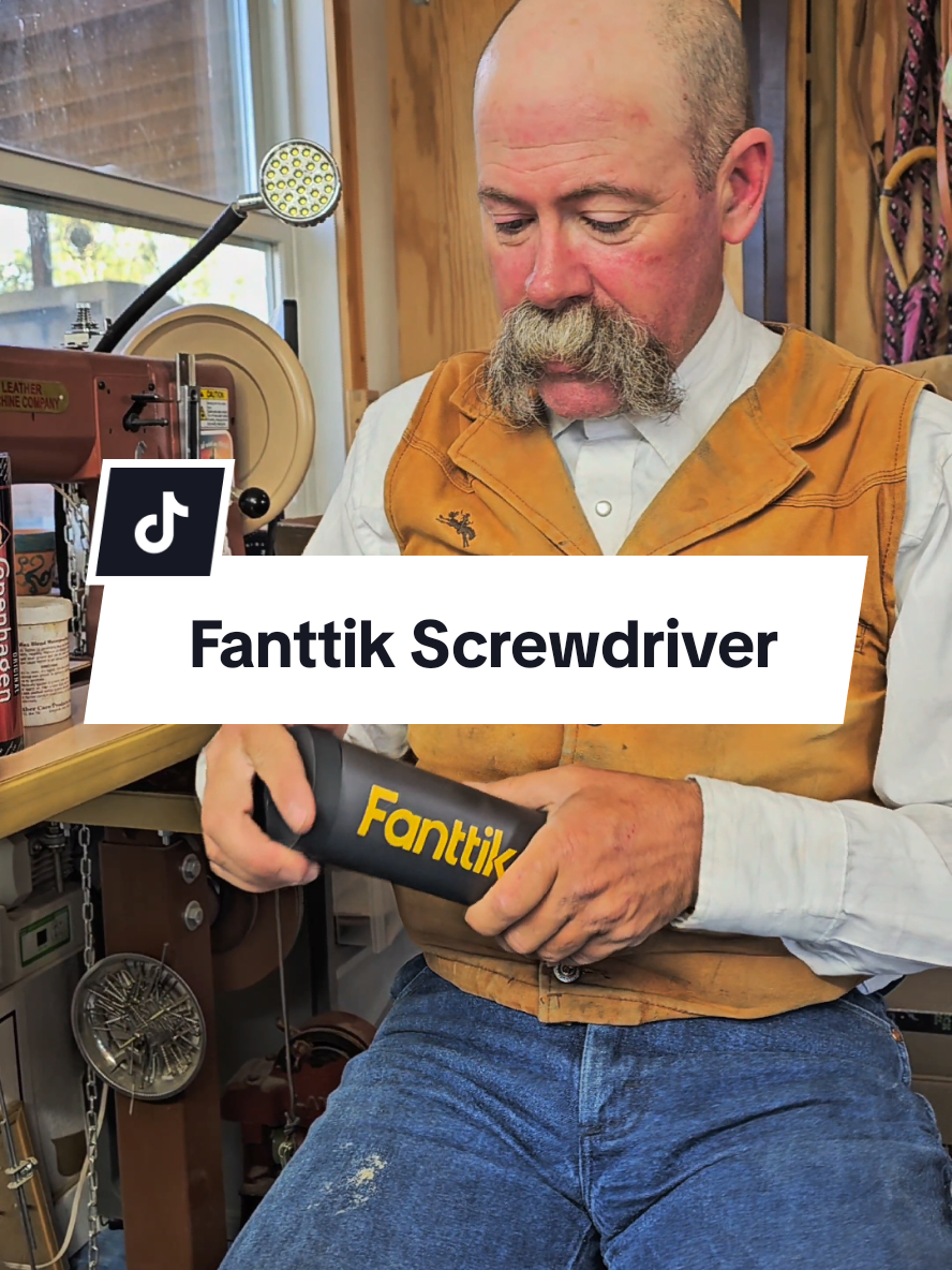 TikTok post by @ash.and.misty for Fanttik. Caption reads: Fanttik electric screw driver is pretty cool.....