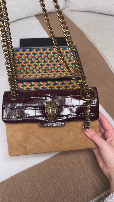 Instagram post by @itsjessicalinn for Kurt Geiger. Caption reads: Unbox my new personalized Kurt Geiger bag 😍....