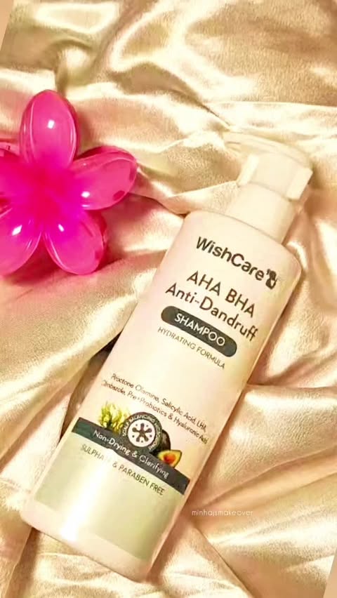 Instagram post by @minhajsmakeover for WishCare. Caption reads: I’ve been using this anti-dandruff shampoo and....