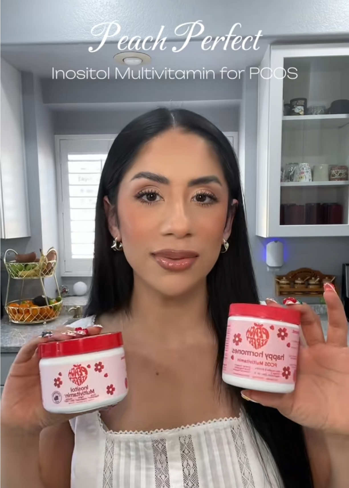 TikTok post by @highvibemari for Peach Perfect Nutrition. Caption reads: I love @Peach Perfect Nutrition for 4 years now 💕....