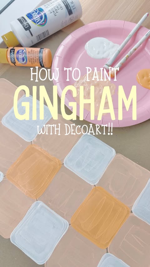 Instagram post by @signsby_alex for DecoArt. Caption reads: [...] TO PAINT GINGHAM!!!! Of course, using....
