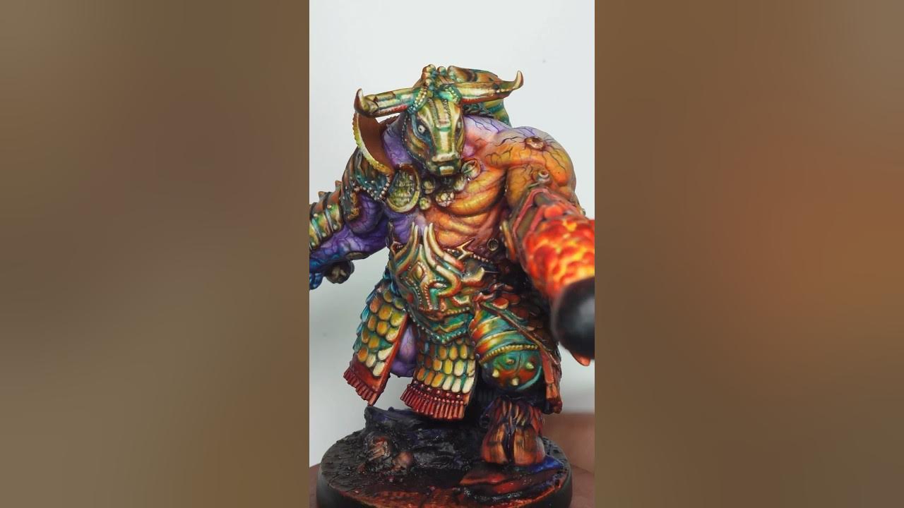 YouTube post by @DonSuratos for The Army Painter. Caption reads: 🔴 Beyond #slapchop Brazen Bull Painting.