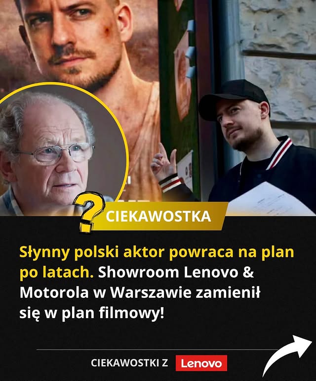 Instagram post by @ciekawostkowoo for MoviesRoom.pl. Caption reads: Legenda polskiego kina wraca przed kamerę – i to w....