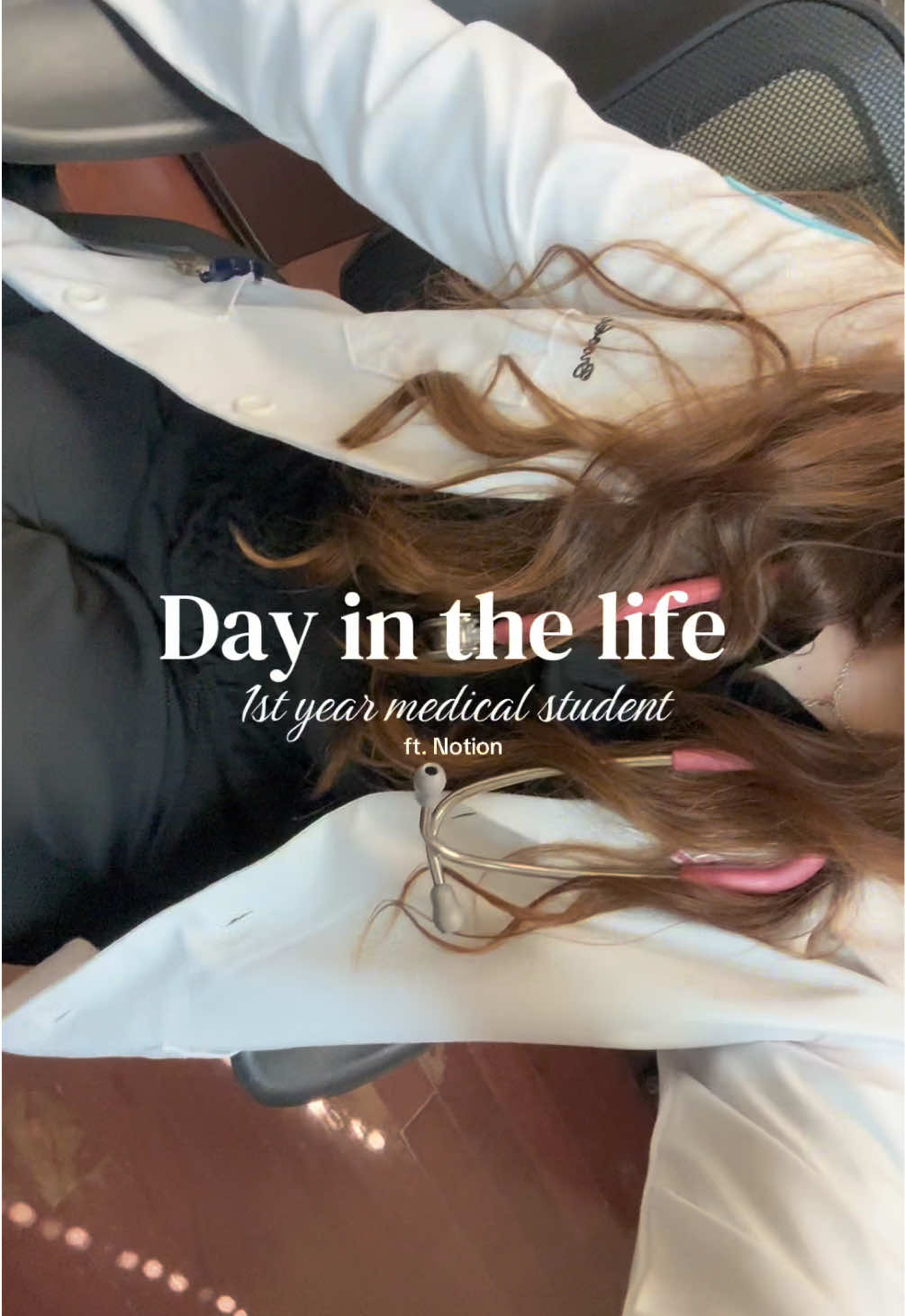TikTok post by @brookeventer444 for Notion. Caption reads: [...] day with me as a medical student !!!!!!....