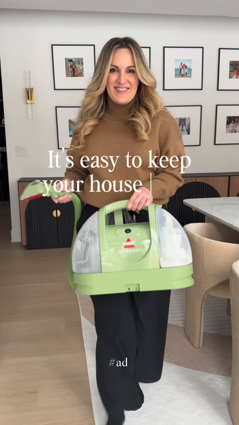 Instagram post by an influencer for BISSELL. Caption reads: #ad @BISSELLclean The 1400B Little Green® [...].