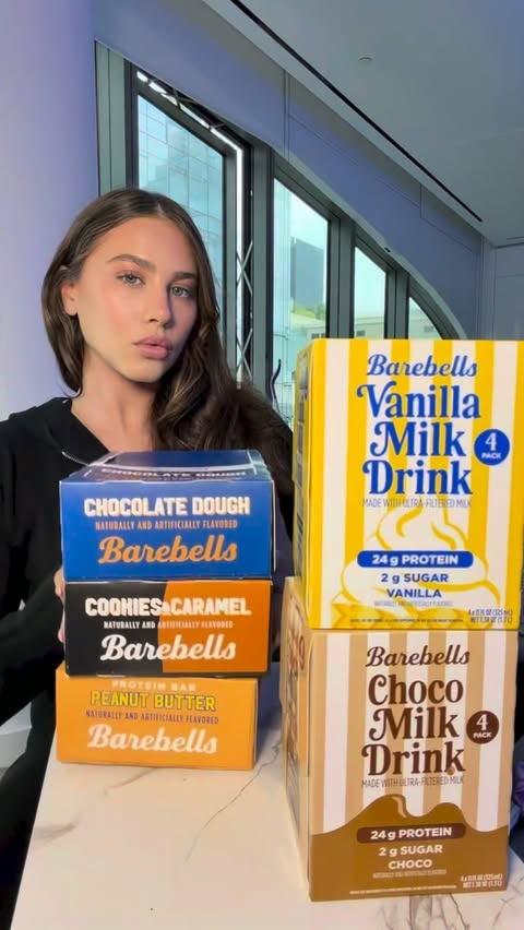 Instagram post by @belluccia for Barebells Functional Foods. Caption reads: Taste testing @barebells.usa because I needed to....
