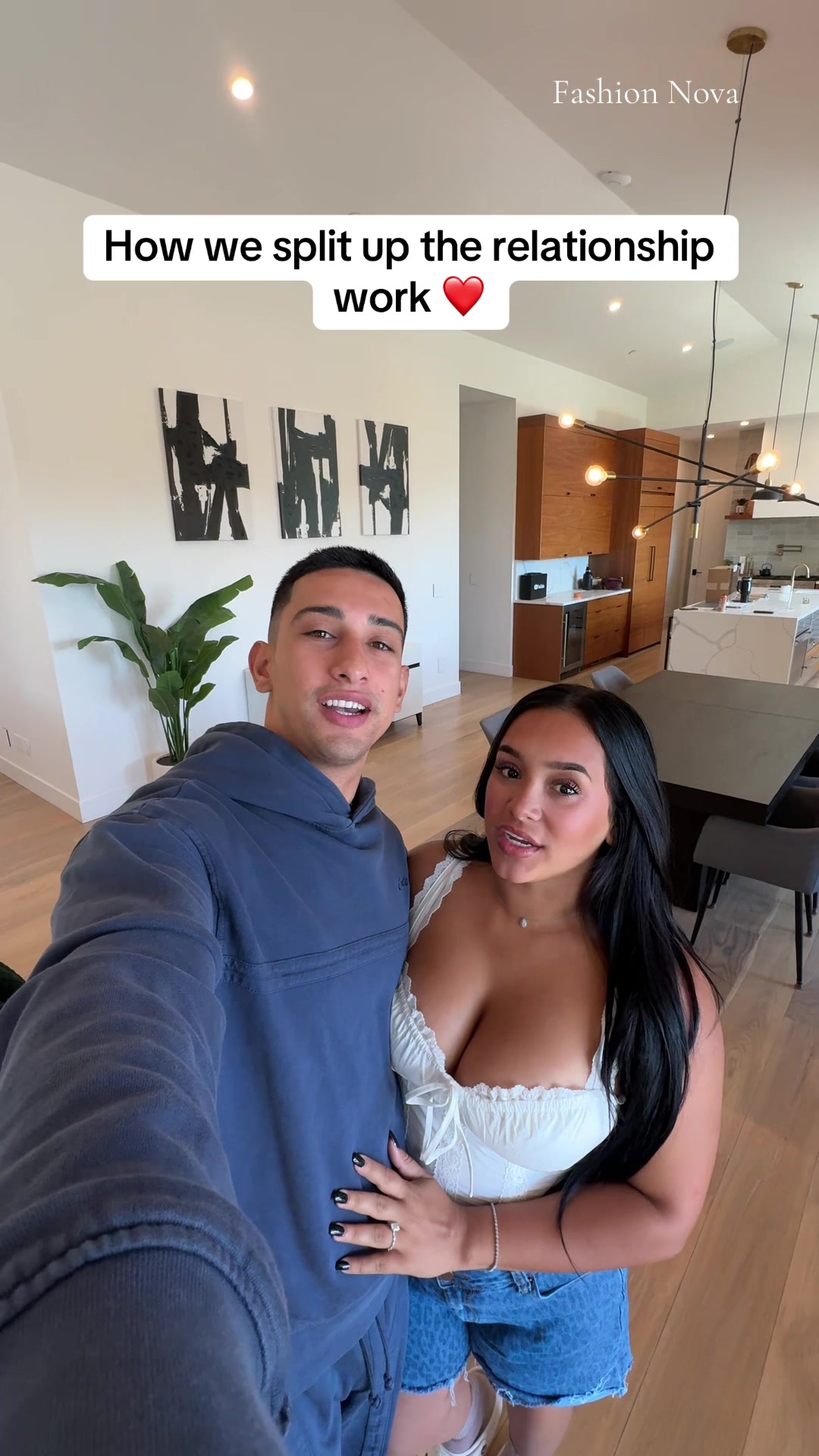 TikTok post by @isaacandandrea9 for Fashion Nova. Caption reads: Is this fair?🤷🏻‍♀️ @Fashion Nova #FashionNova....
