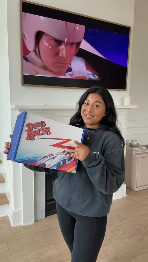 Instagram post by @brendaanguiano_official for Warner Bros. Entertainment. Caption reads: 🏎️🏁 Thank you @warnerbrosentertainment for the....