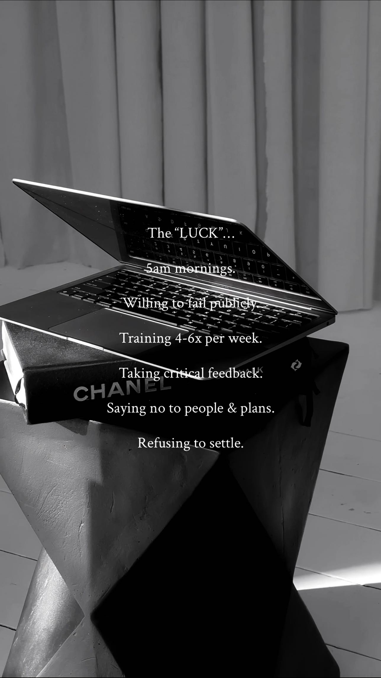 Instagram post by @caitlinaarmstrong for CapCut. Caption reads: They’ll call it luck because they never saw the....