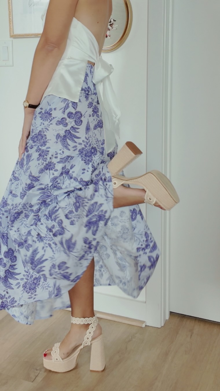 Instagram post by @monicawoodhams for Larroudé. Caption reads: #ad We are choosing heels that a are comfortable....