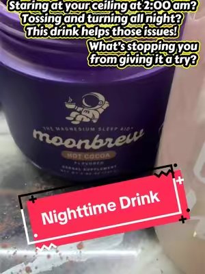TikTok post by @cassidymarie3130 for MoonBrew. Caption reads: [...] to shut their brain off at night? 🌙✨....