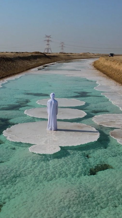 Instagram post by @0aa for Discover Earth. Caption reads: A beautiful lake, not in space, but in the....