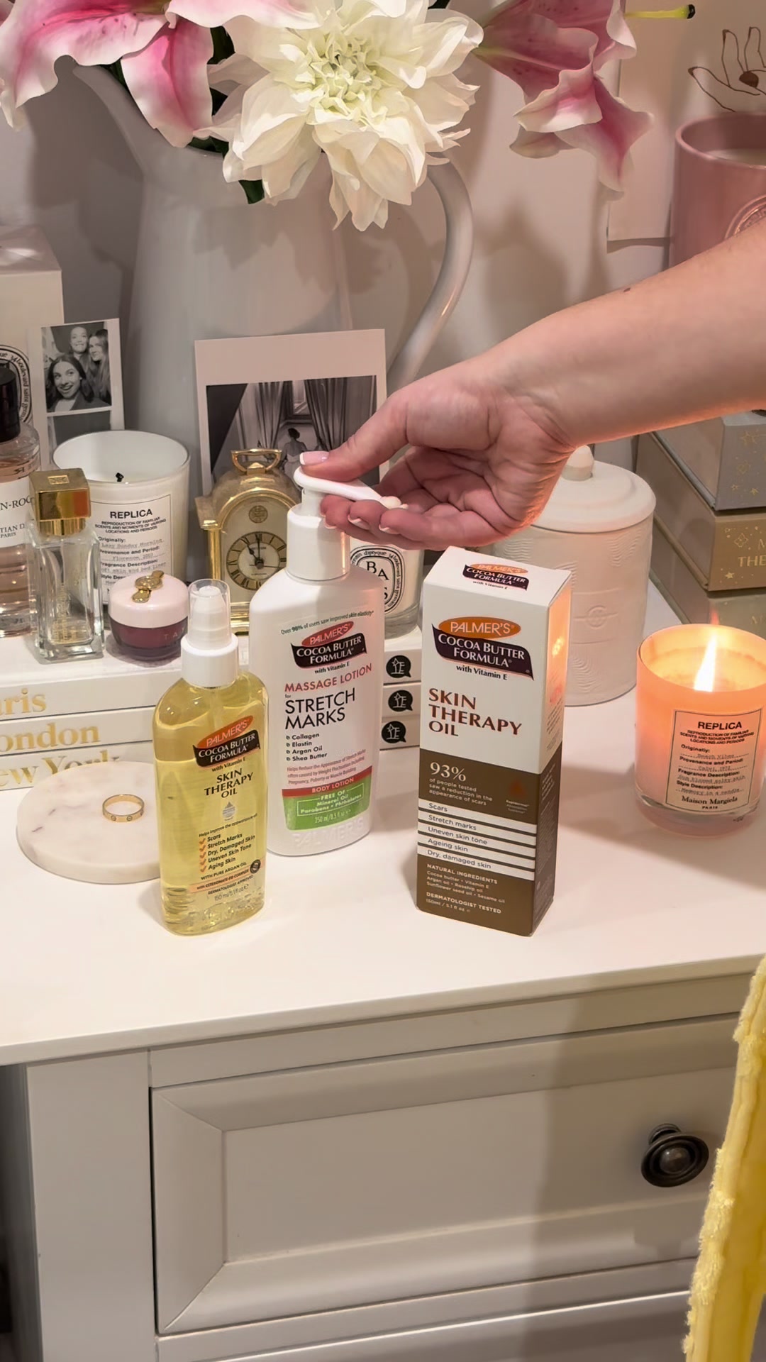 TikTok post by @gabbiwhipps for PALMERS. Caption reads: the longest relationship I’ve been in 🩷....