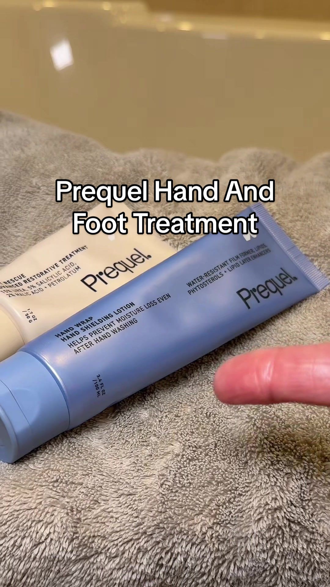 TikTok post by @myttshopfinds4 for Prequel Skin. Caption reads: [...] dermatologist developed @Prequelskin foot....