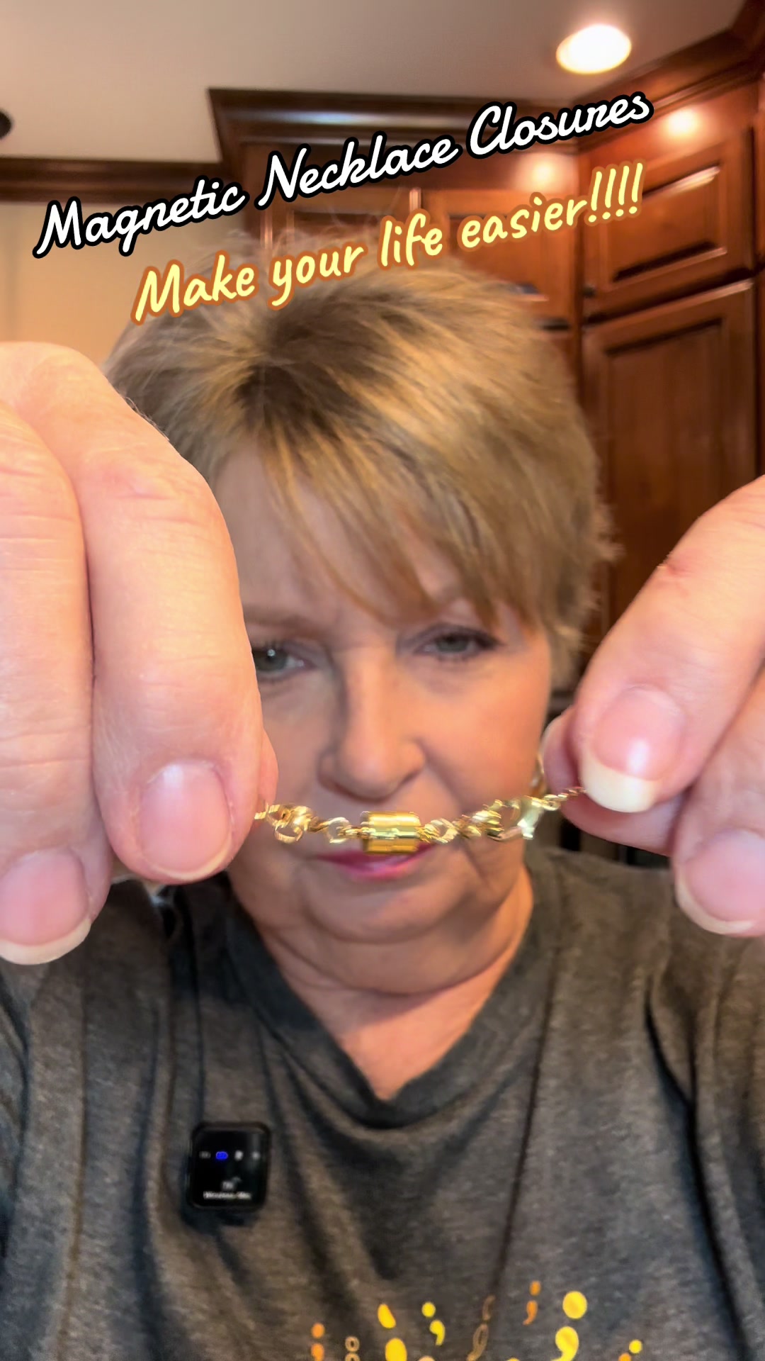 TikTok post by @sandrakword for Tidy Monster. Caption reads: [...] #closures #essential #necklace #fyp @TIDY....