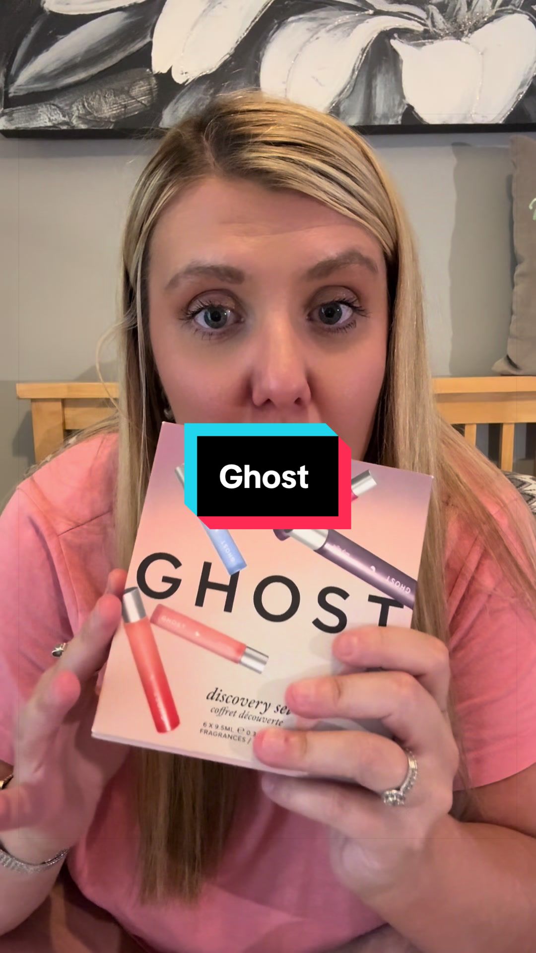 TikTok post by @teemcgill28 for GHOST FRAGRANCES. Caption reads: [...] #christmasgiftideasforher @Ghost Fragrances.