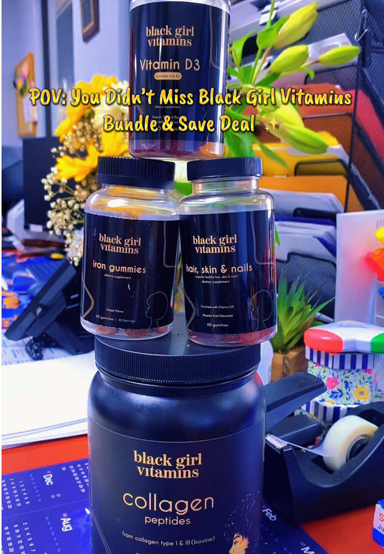 TikTok post by @shesunmoved for Black Girl Vitamins. Caption reads: [...] run don’t walk and grab your Black Girl....