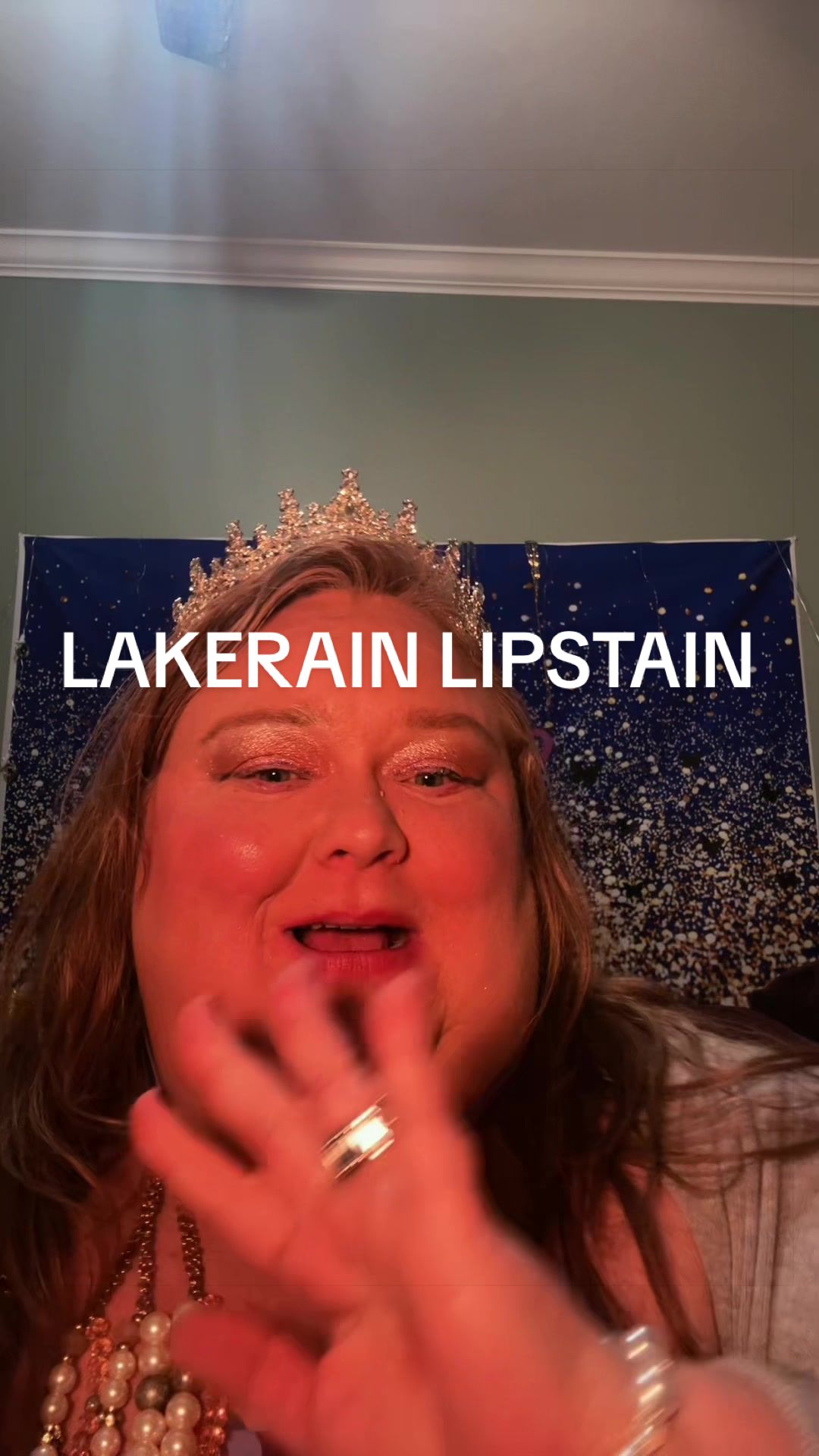 TikTok post by @brittaneybryce for Lakerain Beauty. Caption reads: THE QUEEN’S LIPSTAIN by LAKERAIN @lakerain beauty....