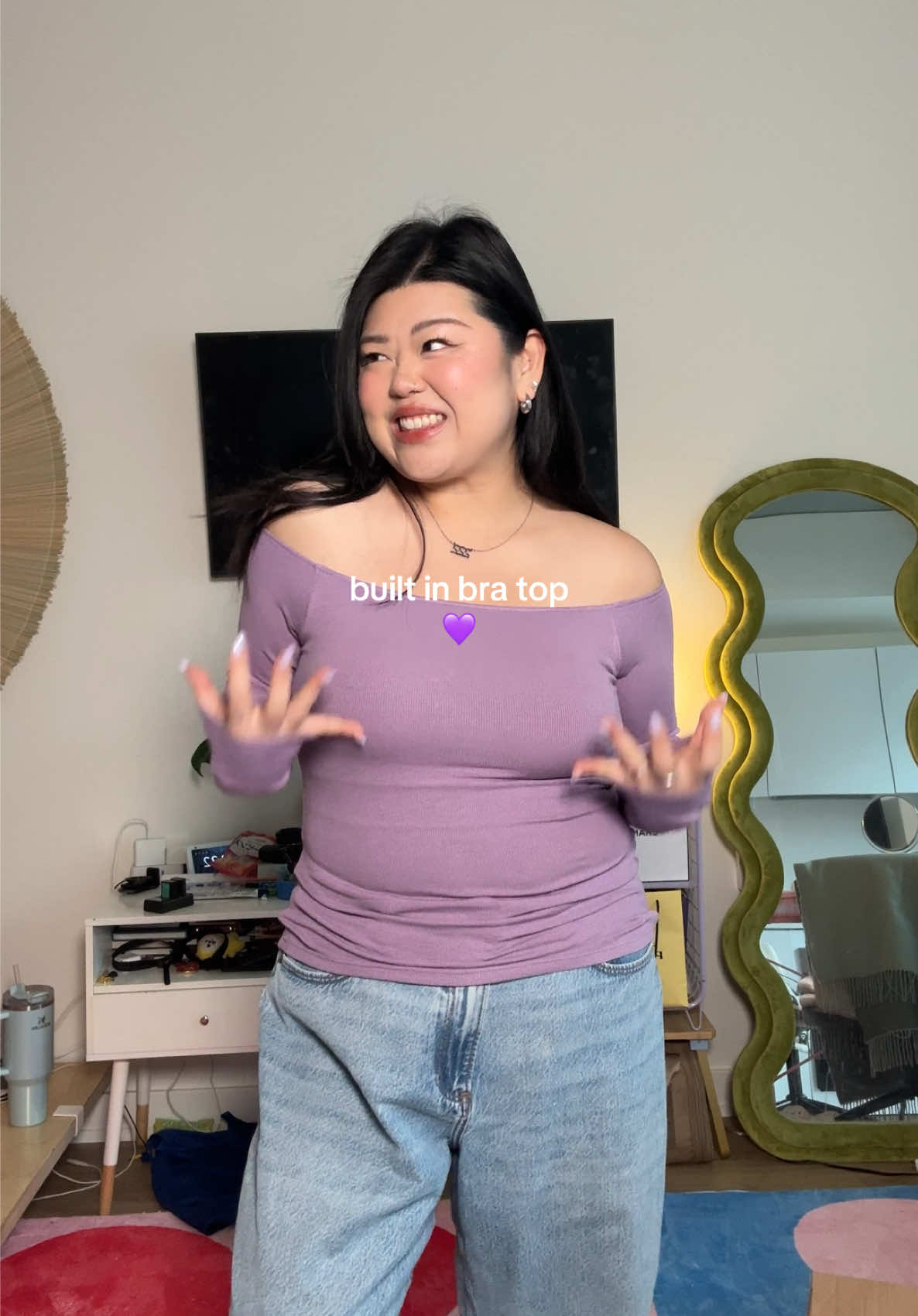 TikTok post by @complanie for Klassy Network. Caption reads: this off the shoulder top from @Klassy Network is....